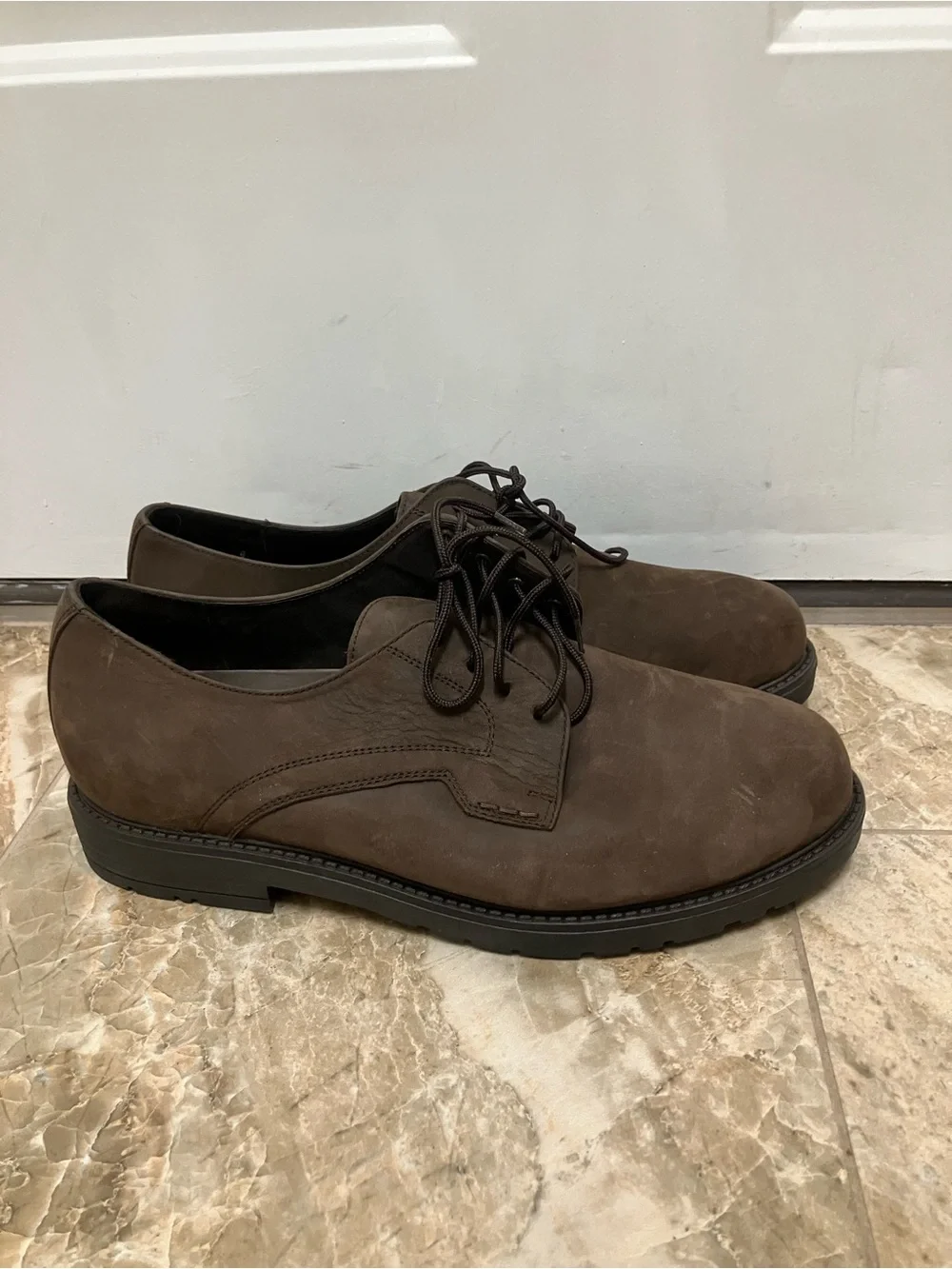 Brown Shoe Co Leather Nubuck Oxfords Derbys Mens 10W Portland